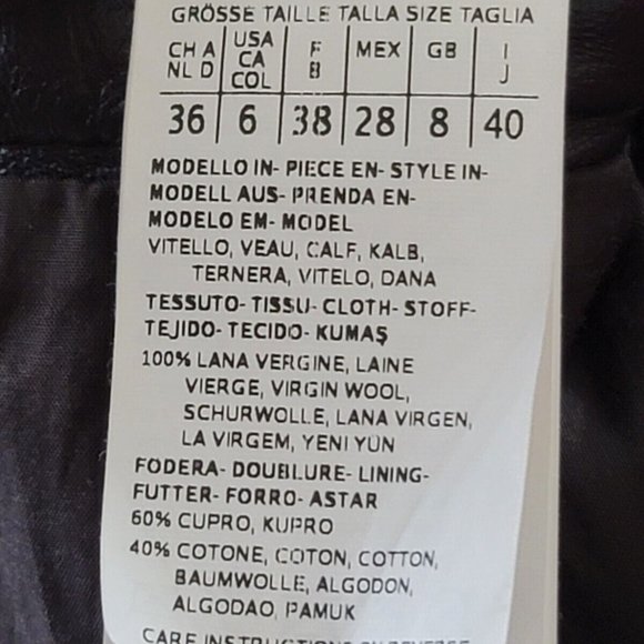 Max Mara Dark Brown Knee Length Wool Croc Embossed Leather Pencil Skirt 6 Small - Picture 7 of 8